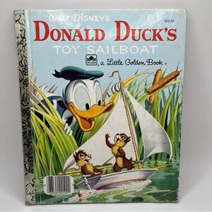Little Golden Book Walt Disney's  Donald Duck's Toy Sailboat 1954 Edition
